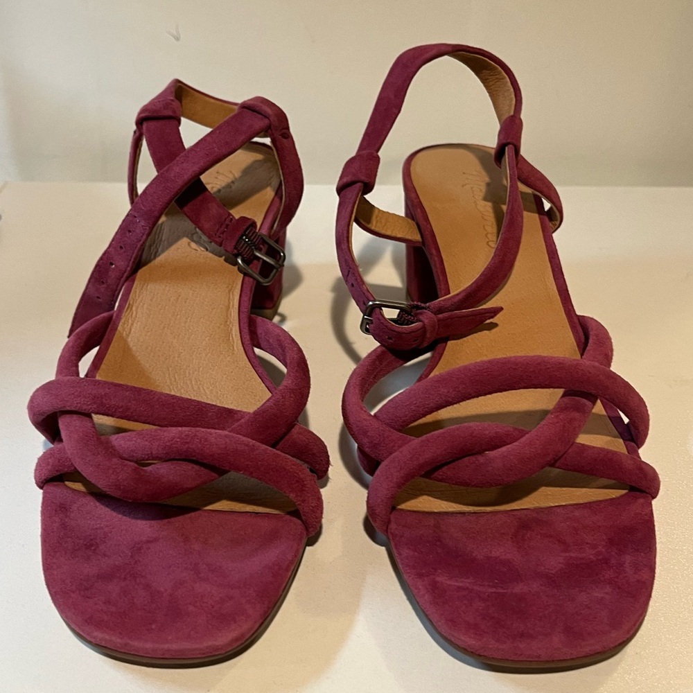 Madewell purple suede sandals sz 7 new W/o box